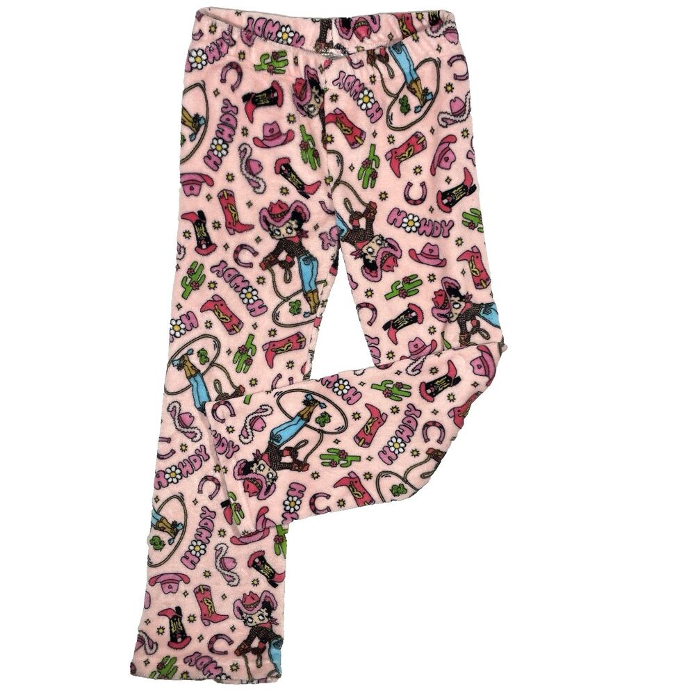 Betty Boop Western Rodeo Howdy Pajama Pants Lounge Coquette Pink Sleepwear S